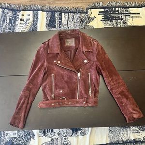 Blank NYC purple suede moto jacket